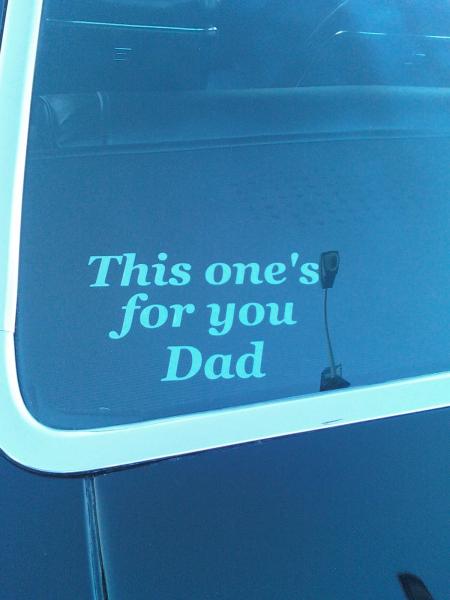 The sticker in the back window of my car.