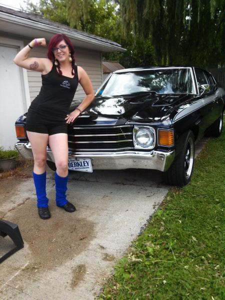 My daughter had to show her muscles and tattoos.