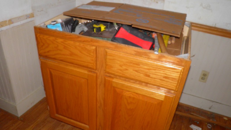 Here is the only cabinet that was in the kitchen.