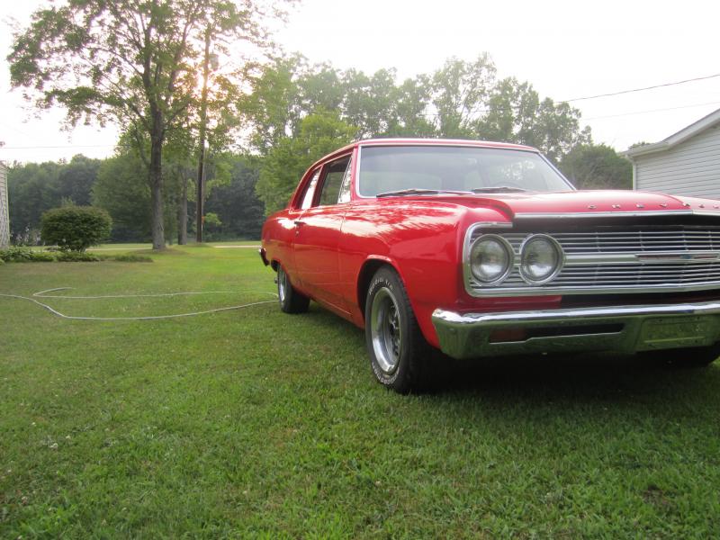 65 chevelle 2 door post,327 270 hp. turbo 350, power steering, power disc brakes...everything new or rebuilt.new duel exhaust...