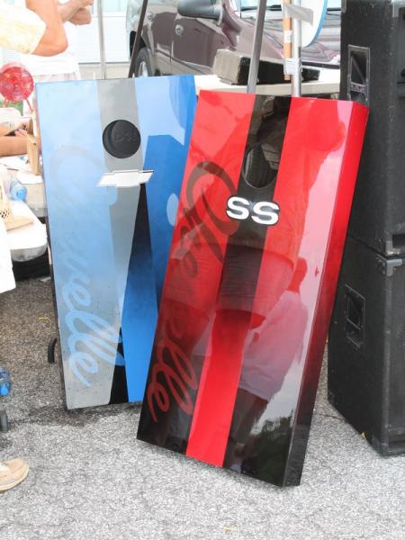 These corn hole boards were auctioned off at the banquet dinner. Lucky winner, these things were gorgeous.