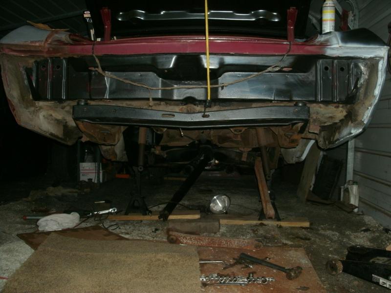cleaning and painting the frame and floor on chevelle for 12 bolt posi rear end and new contol arms  008