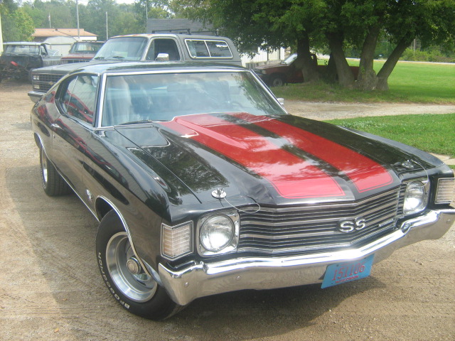 When this car came to me,it had a tired 454 and was leaking oil worse the exxon vadez.we installed disc brakes,all new bushings and front end parts,rear sway bar,steel inner fenders,and wet sanded and buffed the paint.plus alot of detailing.