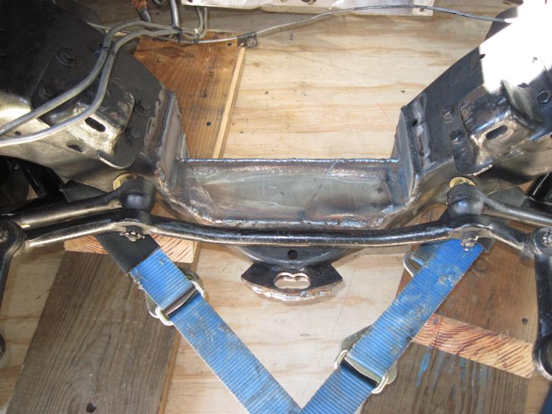IMG 0869 Cross memeber boxed for a bigger oil pan