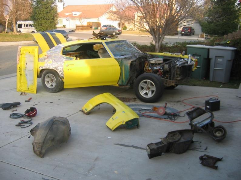 First day tearing the car apart.  This was Feb 2007 in Clovis, California.