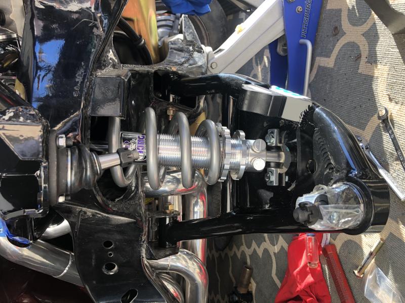 Cop coil overs
Viking adjustable shocks in front
QA1 in rear